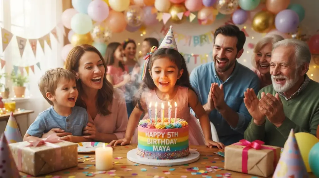 Celebration Birthday Wishes for 5 Year Old Girl