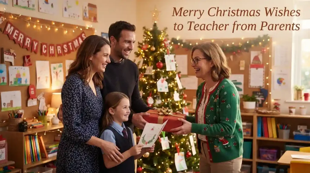 Merry Christmas Wishes to Teacher from Parents