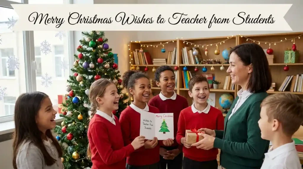 Merry Christmas Wishes to Teacher from Students