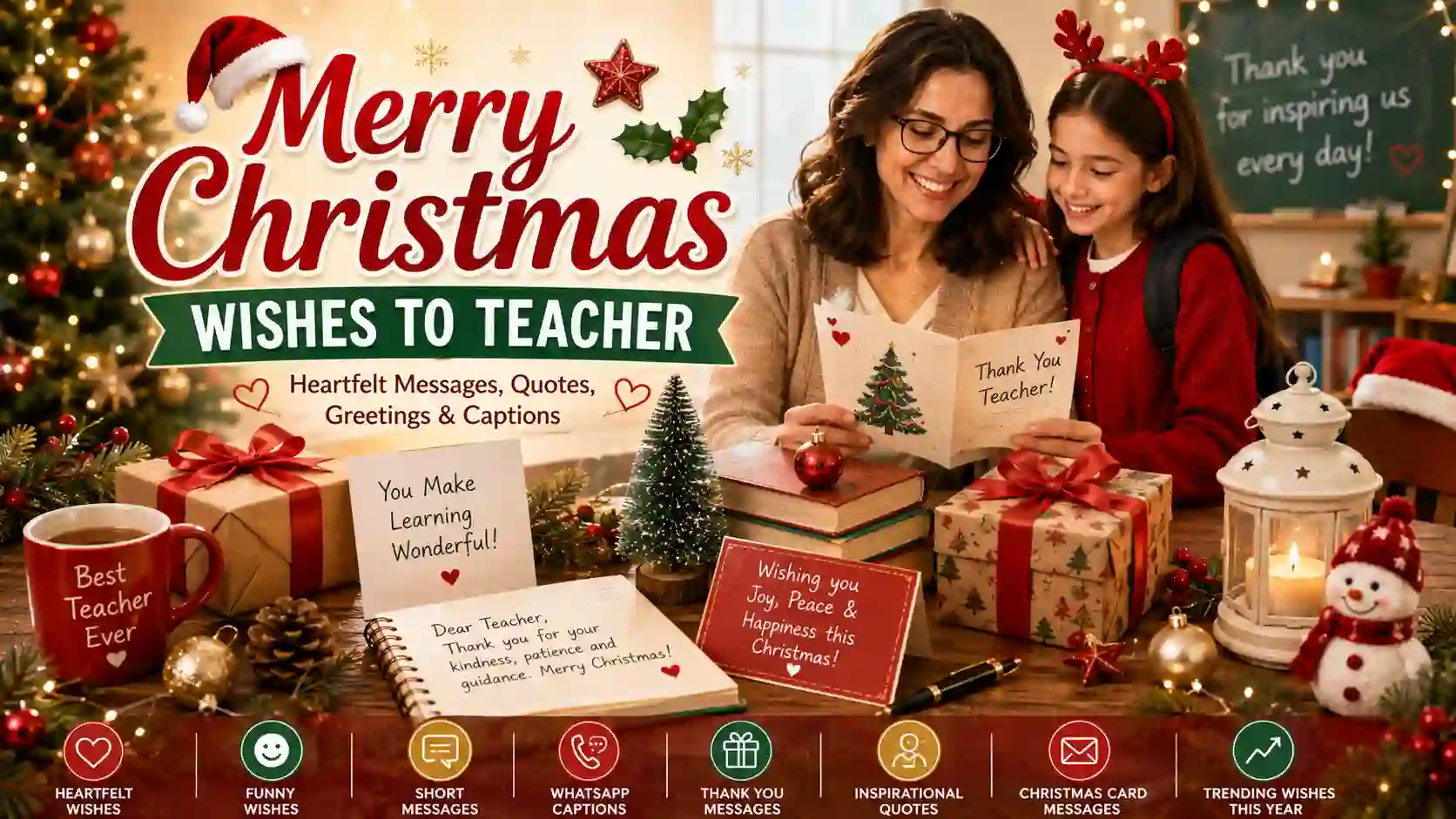 Merry Christmas Wishes to Teacher
