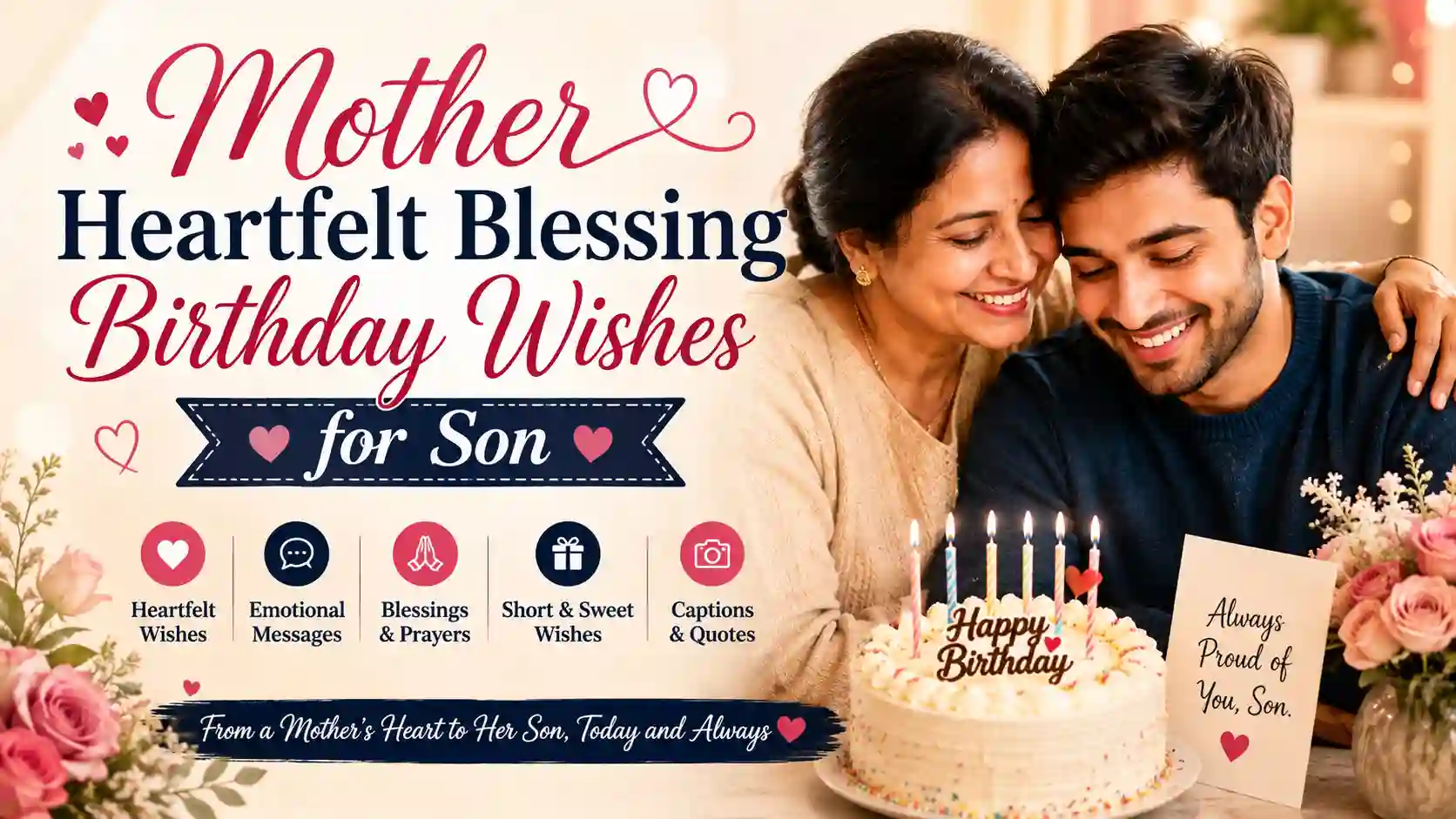 Mother Heartfelt Blessing Birthday Wishes for Son